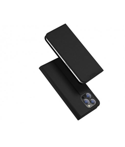 Husa iPhone 15 Pro, Flip Cover Duxducis Skin Pro, Negru